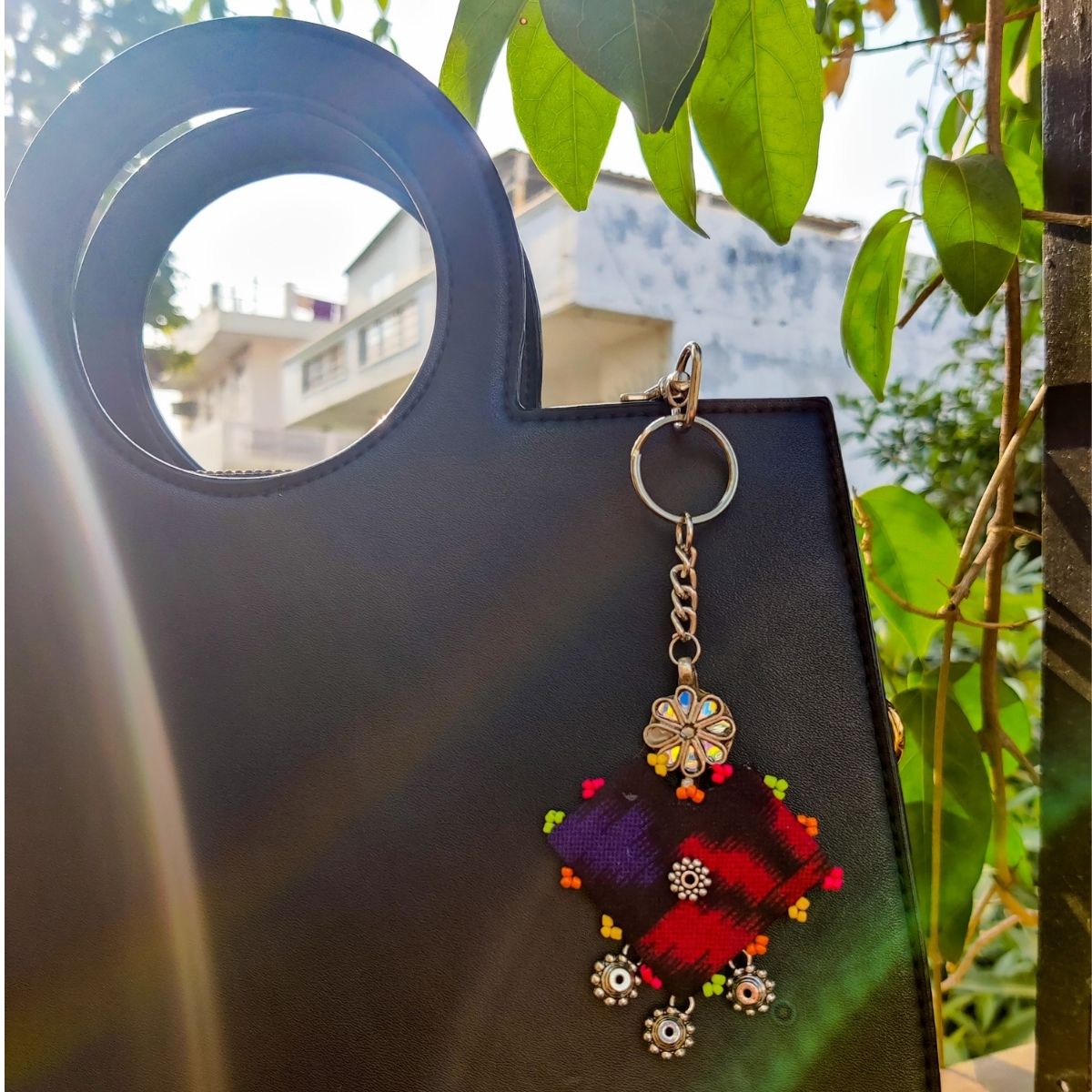 Multicoloured Flower keychain